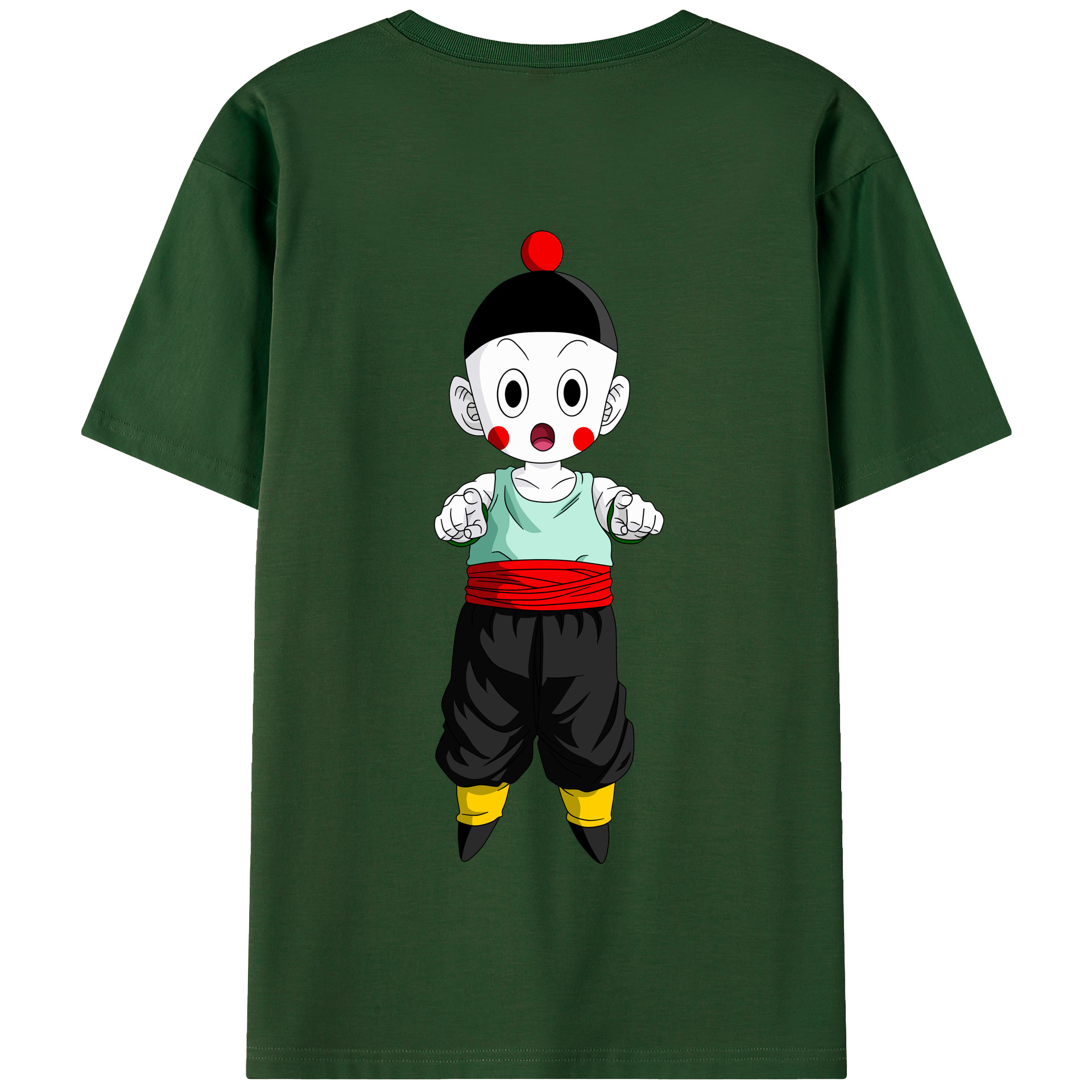 （画像用） ドラゴンボール 餃子（チャオズ）DRAGON BALL Chaoz 綿100％半袖Tシャツ（背面プリント）
